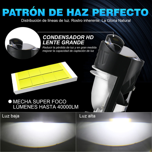 Focos Led Lupa H4 Proyector Canbus Traer Ojo De Demonio Rojo