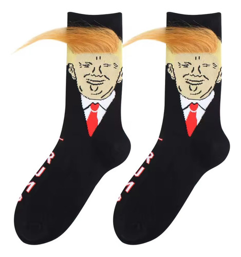 Calcetines Donald Trump Calcetas Presidente Donald Trump 3d Negro 3d Estampado Unitalla