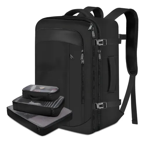comprar Mochila De Viaje Vancropak 1215 Impermeable Para Hombre Y Mujer Maleta Expandible Antirrobo De 40 L Equipaje De Mano De Objeto Personal Aprobado Por Negro Lisa