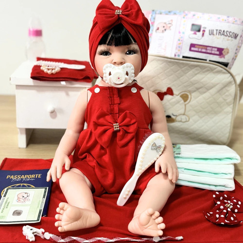 Boneca Bebê Reborn Original Enxoval Completo Promoção Lindo