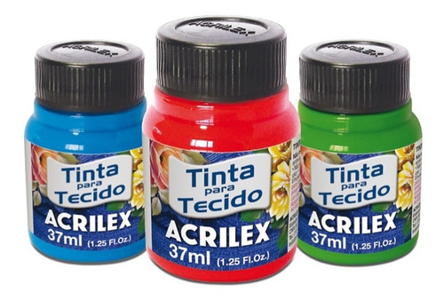 Pintura Para Tela Fluorescente Amarillo Acrilex 37ml - Mosca