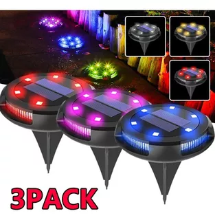 Pack De 3 Luces Solares De Tierra Multicolor Luces Jardín Es