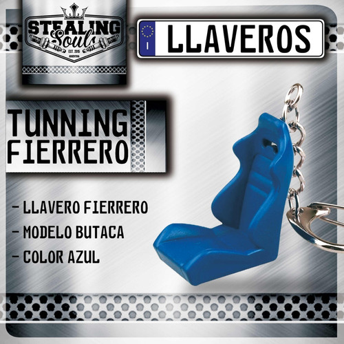 Llavero Fierrero / Tunning - Butaca Deportiva Azul - Metal