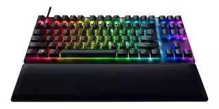 TECLADO GAMER RAZER HUNTSMAN V2 TENKEYLESS QWERTY CLICKY OPTICAL PURPLE INGLÉS US COLOR NEGRO CON LUZ RGB