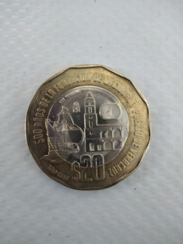 Moneda 20 Pesos Conmemorativa De Los 500 Años Veracruz 