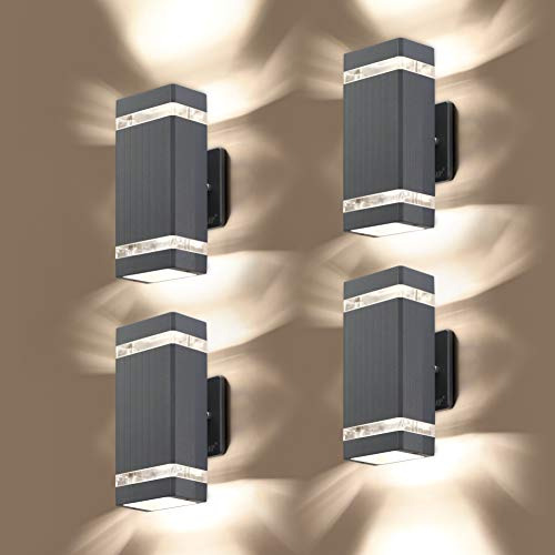 4 Pack Led Square Up And Down Lights Outdoor Wall Light...