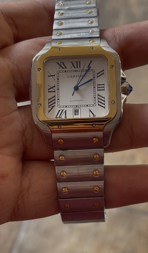 Cartie.r Santos 40mm Automático Acabados En Dorado Dorado Oscuro Plateado Blanco (Usado)