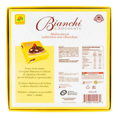 Malvavisco Cubierto De Chocolate Bianchi 50pzs Redondo 350g