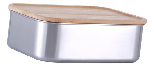 Fiambrera Hermética Apilable Con Tapa De Bambú,