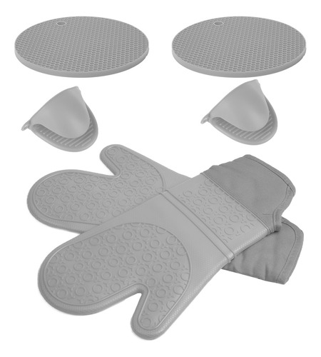 Guantes De Silicona Grises, Aislantes, Espesos, Barbacoa, Mi