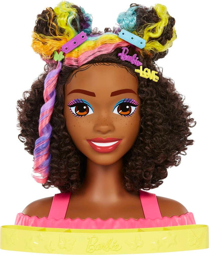 Muñeca Cabeza Para Peinar Barbie Mattel Cabello Rizado