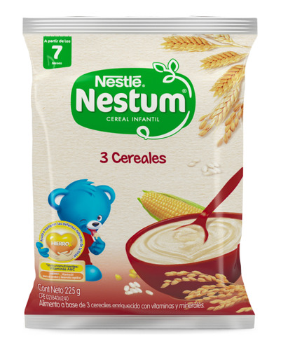 Nestum 3 Cereales Nestle Prebio 1 Desde 7 Meses 225gr