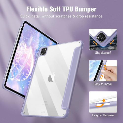 Funda Hibrida Para iPad Pro De 11 Fintie Purpura Delgada