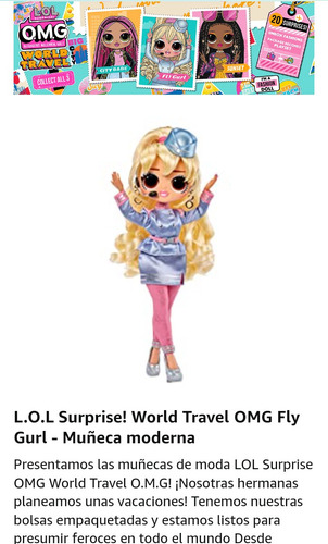 Imagen 5 de 7 de Muñeca Lol Surprise Omg Travel World Fly Gurl Originales