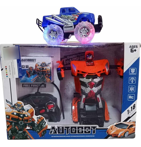 Autobot Transforme A Control Remoto + Carro Con Luces