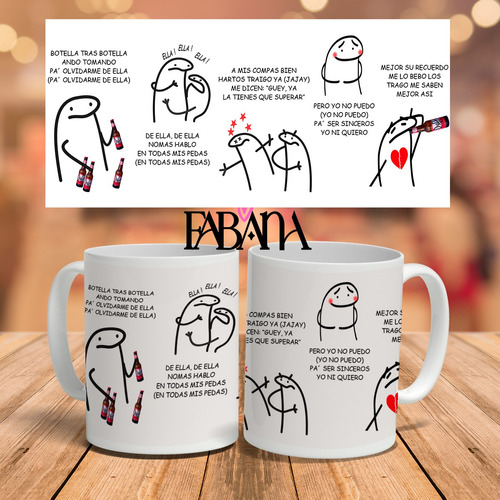 Taza Sublimada Diseño Flork Botella Tras Botella