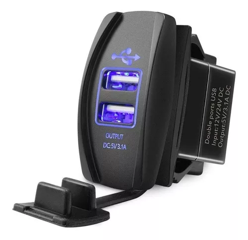 iMESTOU Aluminio 12V USB Coche Empotrable Carga Rápida 3.0 USB Tomas Dual  USB Camper Adaptador Cargador de Teléfono Impermeable con Voltemetro10A  Fusible para 12V/24V Motocicleta Barco Camión : : Electrónica