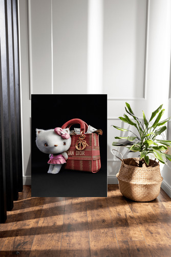 Cuadro Minimalista Hello Kitty Dinero Y Moda