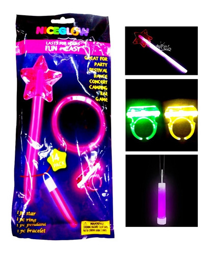Fiesta Neon Paquete Glow Stick De 4 Unidades Para Niña