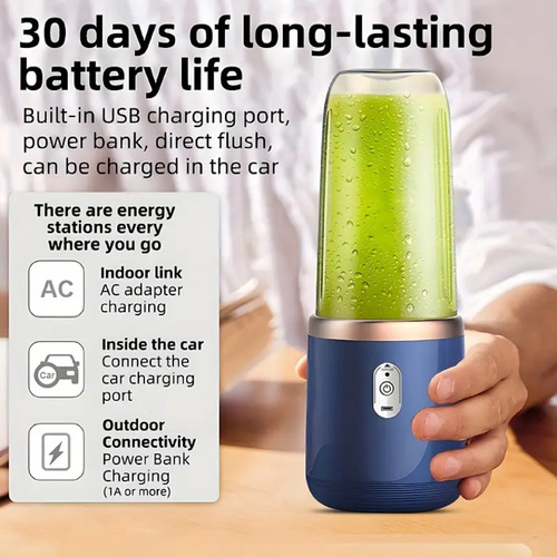 Batidora Licuadora Juguera Portátil Usb Recargable 400ml