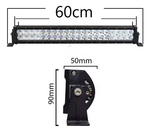 Barra Led 60cm Curvada Luz Blanco 120w
