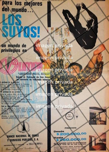Publicidad Retro Colonia Villa Olimpica. 1969 4 T. Poster