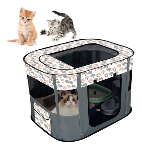 Casita Plegable Para Gatos, Tragaluz Extraíble, Transpirable