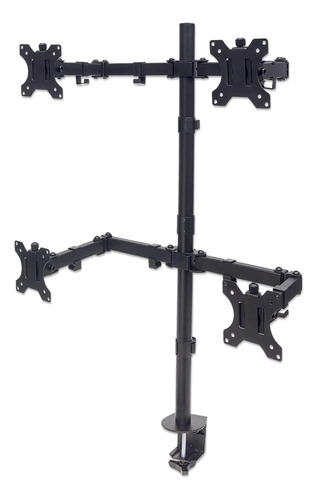 Soporte Manhattan Para 4 Monitores De 13'' A 32'' 32kg Negro Negro