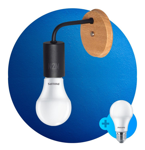 Imagen 1 de 2 de Aplique Pared Led Imola Ap-168 E27 Base Madera
