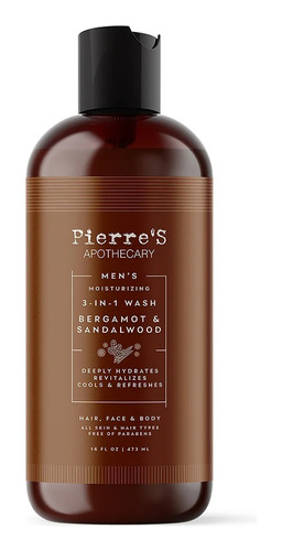  Pierre S Apothecary Shampoo Hombre 3 En 1 Hidratante 473 Ml