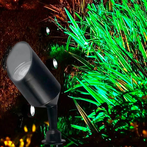 Imagem 3 de 8 de Luminária Spot Led Espeto P/jardim Lâmpada Cob Luz Fria 7w