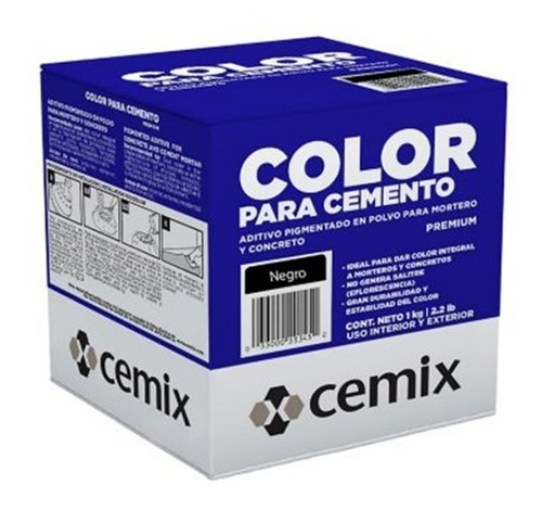Color Para Cemento 1 Kg Cemix Rojo,amarillo,negro,azul Y Cho