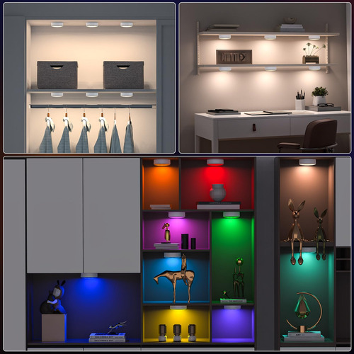 Lámpara De Armario, 13 Colores, Regulable, Para Debajo De La