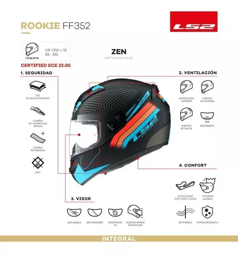 CASCO INTEGRAL LS2 FF352 ZEN NEGRO/AZUL