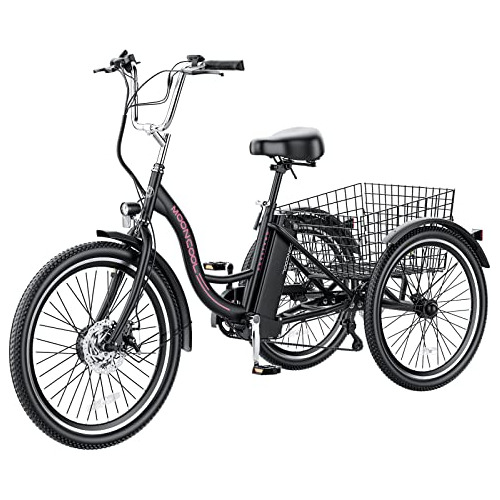 Triciclo Eléctrico Para Adultos Con 350w 36v, 3 Ruedas Motor