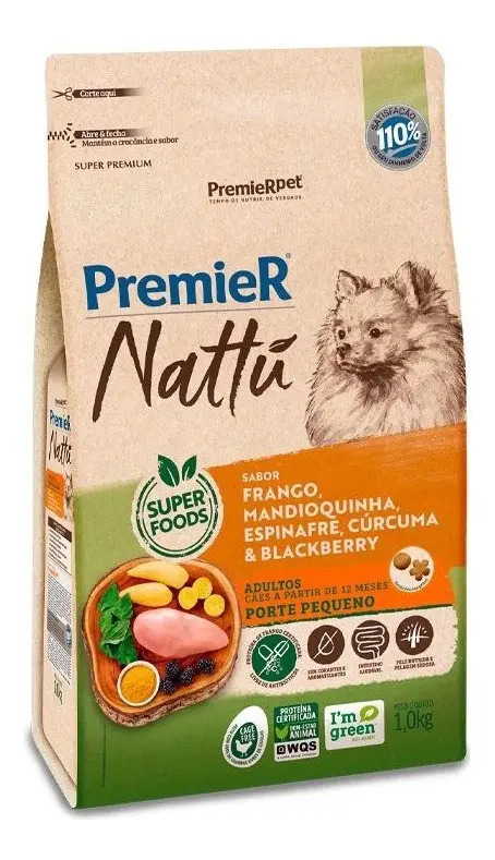 Ração Premier Nattú Frango Mandioquinha 1kg
