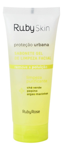 Jabón en gel limpiador facial Urban Protection, para piel grasa tipo rosa rubí