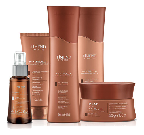 Kit Amend Nutrição Marula Fabulous Completo Com 5 Produtos