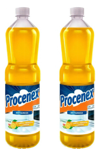 Limpia Piso Liquido Aroma Citrico 900ml Procenex Pack X2u