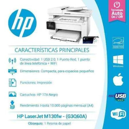 Impresora Multifunción Hp Laserjet Pro M130fw (g3q60a