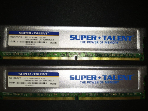 Memoria Ram Super Talent 2gb Ddr2 667 Usada