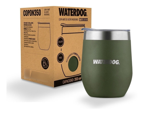 Imagen 6 de 9 de Copon Térmico 350ml Waterdog Acero Inox Tapa Plástica Olivos