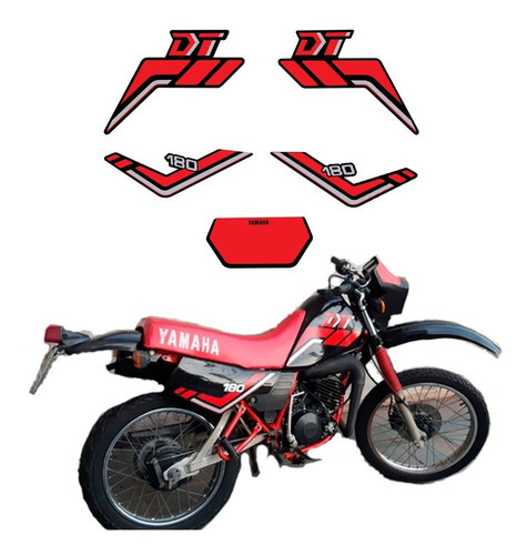 Kit Adesivos Yamaha Dtz180 1989 Preta 00329