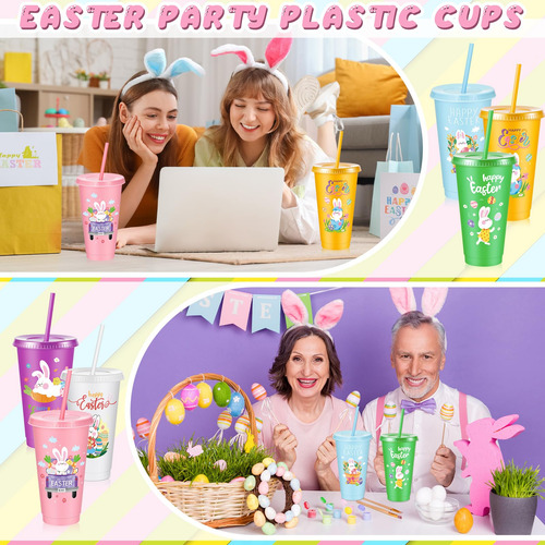 Vaso Con Forma De Conejito Uiifan De Easter Cups Con Tapa Y
