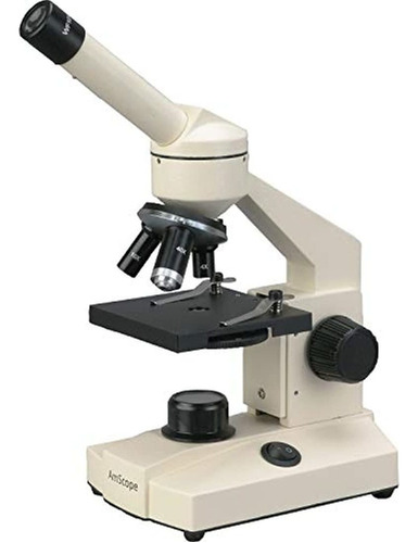 Microscopio Compuesto Metálico Con Luz Led Y Lente Óptico