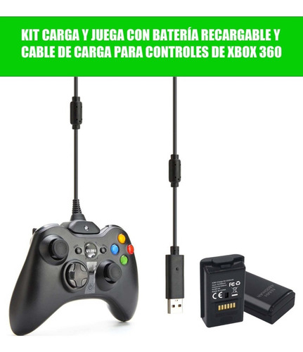 Kit Carga Y Juega Para Control Xbox 360.