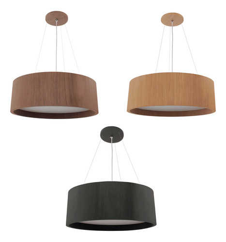 Lustre Pendente Adrilustres Em Madeira Redondo Freijó 60cm