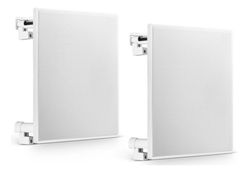 2 Caixa Embutir Quadrada Som Ambiente Teto 40w Rms Frahm Cor Branco