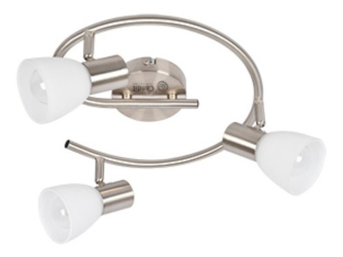 Plafon 3 Luces Nuria Espiral Platil ,apto Led E14 Orientable