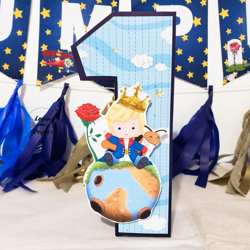 Letra O Numero 3d 20cm- Principito Azul
